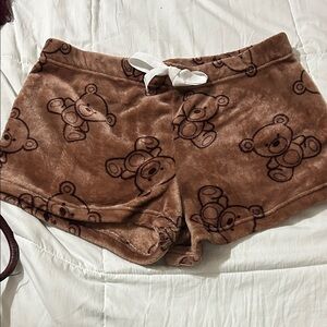 Cozy Brown Teddy Bear Pajama Shorts